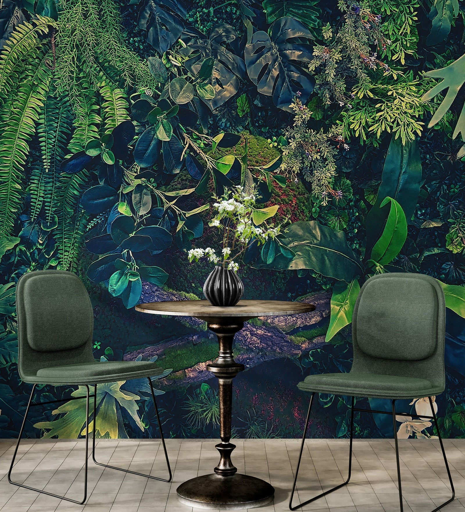 Jungle Wallpaper, Forest Greenery Botanical Wall Mural. #6741