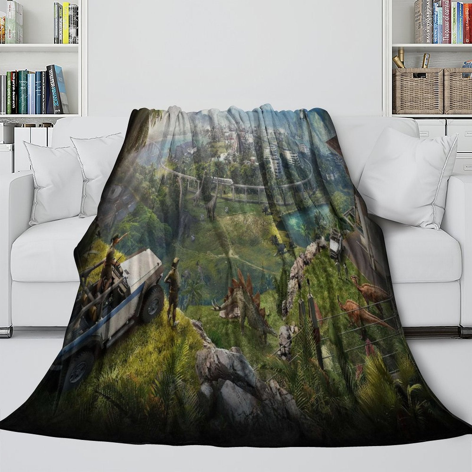 Jurassic World Blanket Flannel Throw Room Decoration
