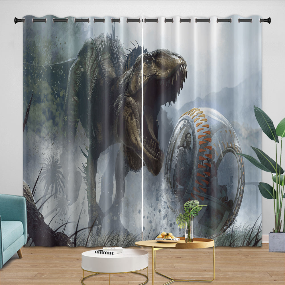 Jurassic World Curtains Blackout Window Drapes Room Decoration