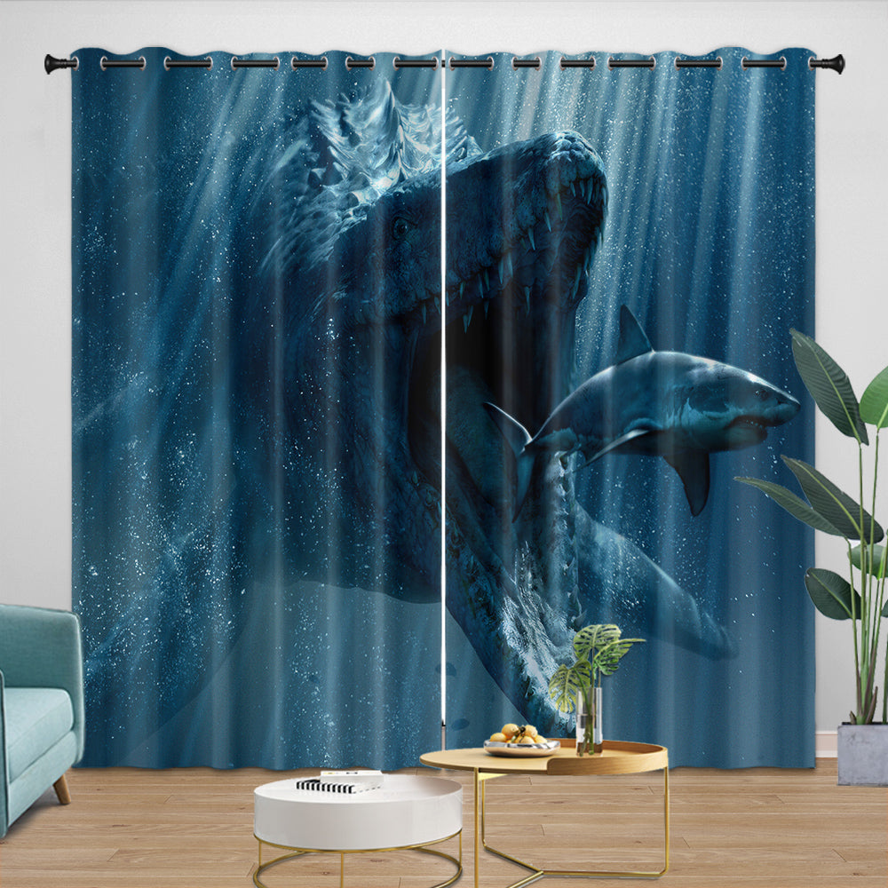 Jurassic World Curtains Blackout Window Drapes Room Decoration