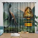 Jurassic World Curtains Dinosaur  Blackout Window Drapes Room Decoration