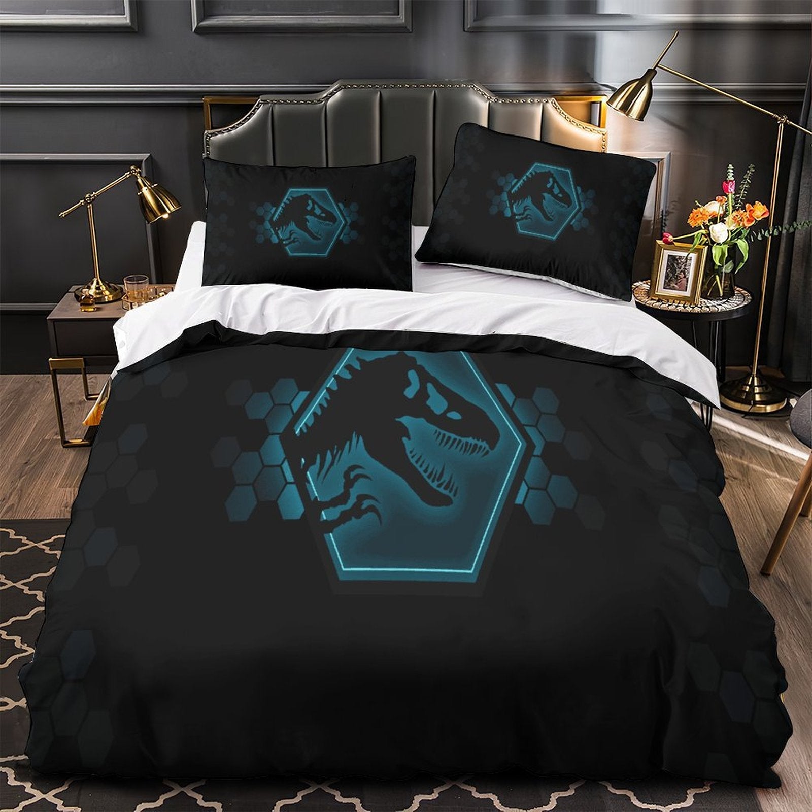 Jurassic World Duvet Cover Dinosaur Pattern Bedding Set Without Filler
