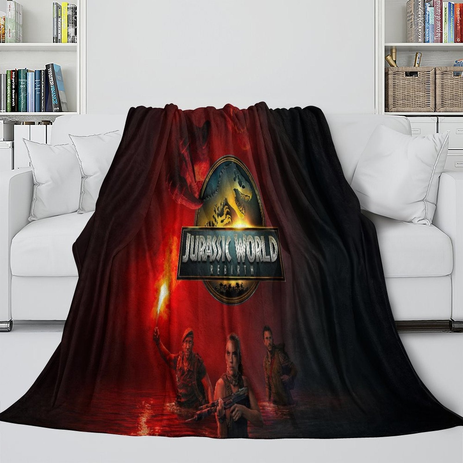 Jurassic World Rebirth Blanket Flannel Throw Room Decoration