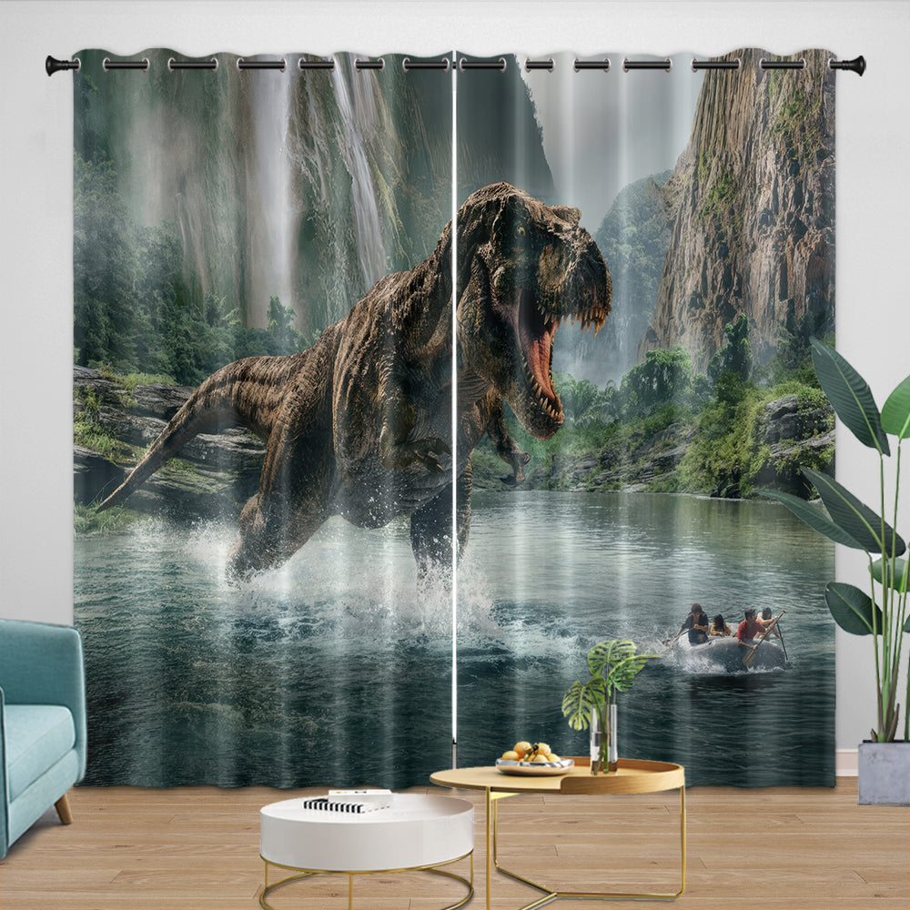 Jurassic World Rebirth Curtains Dinosaur Blackout Window Drapes