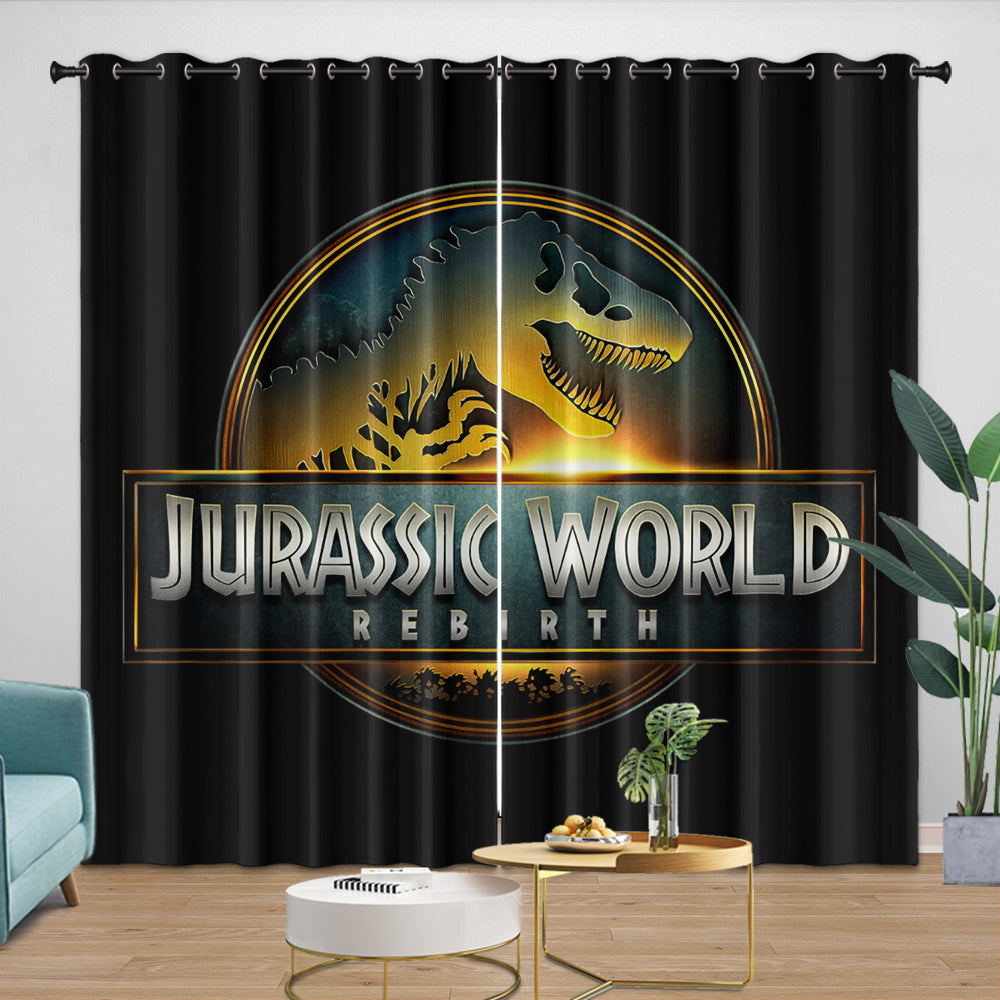 Jurassic World Rebirth Curtains Dinosaur Blackout Window Drapes