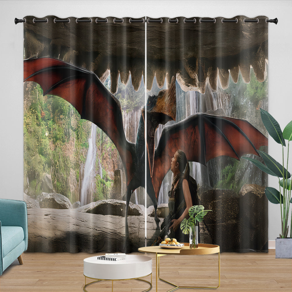 Jurassic World Rebirth Curtains Dinosaur Blackout Window Drapes