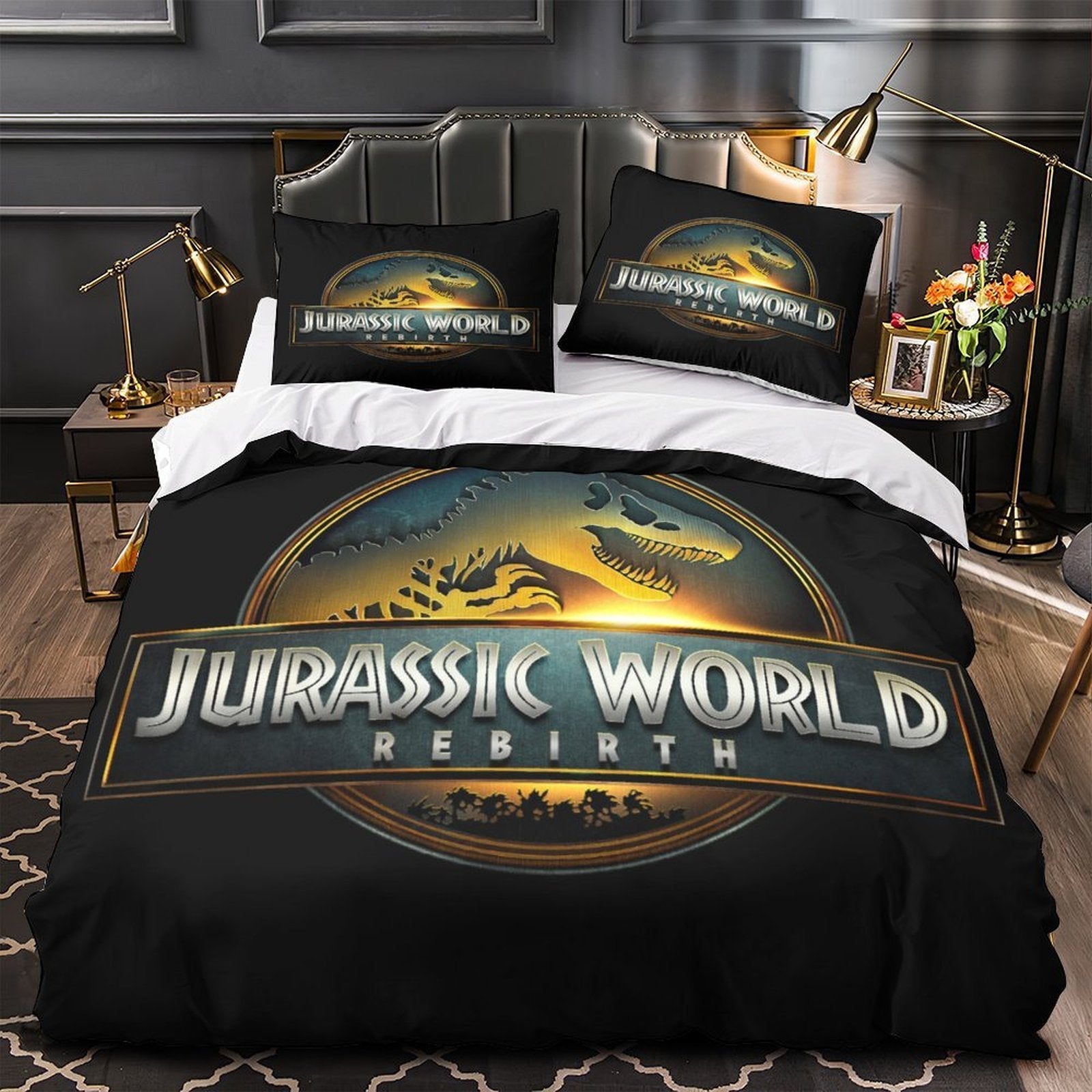 Jurassic World Rebirth Duvet Cover Dinosaur Bedding Set Without Filler