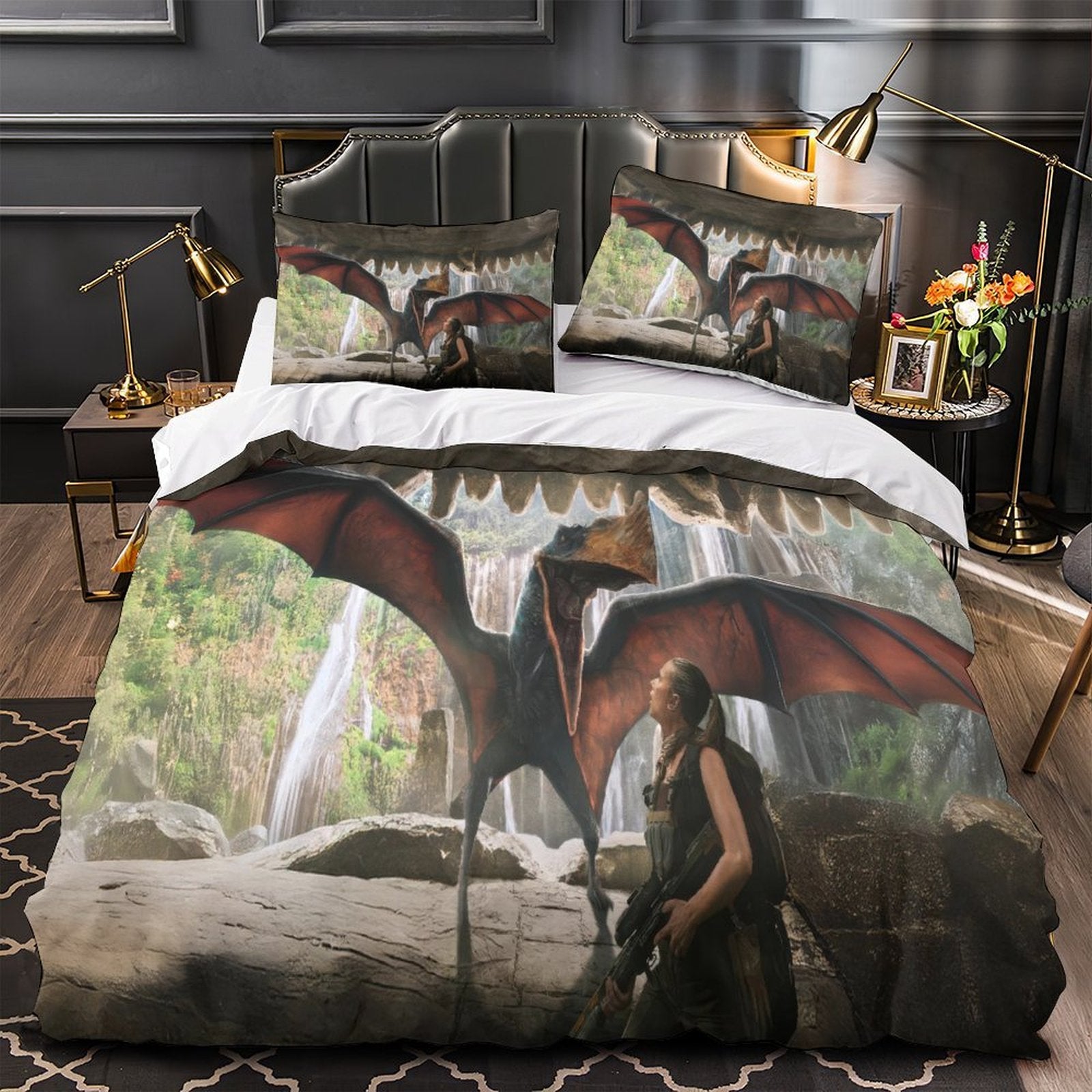 Jurassic World Rebirth Duvet Cover Dinosaur Bedding Set Without Filler