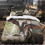 Jurassic World Rebirth Duvet Cover Dinosaur Bedding Set Without Filler