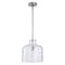 Kara Farmhouse 1-Light Textured Glass Nickel Island Pendant Light