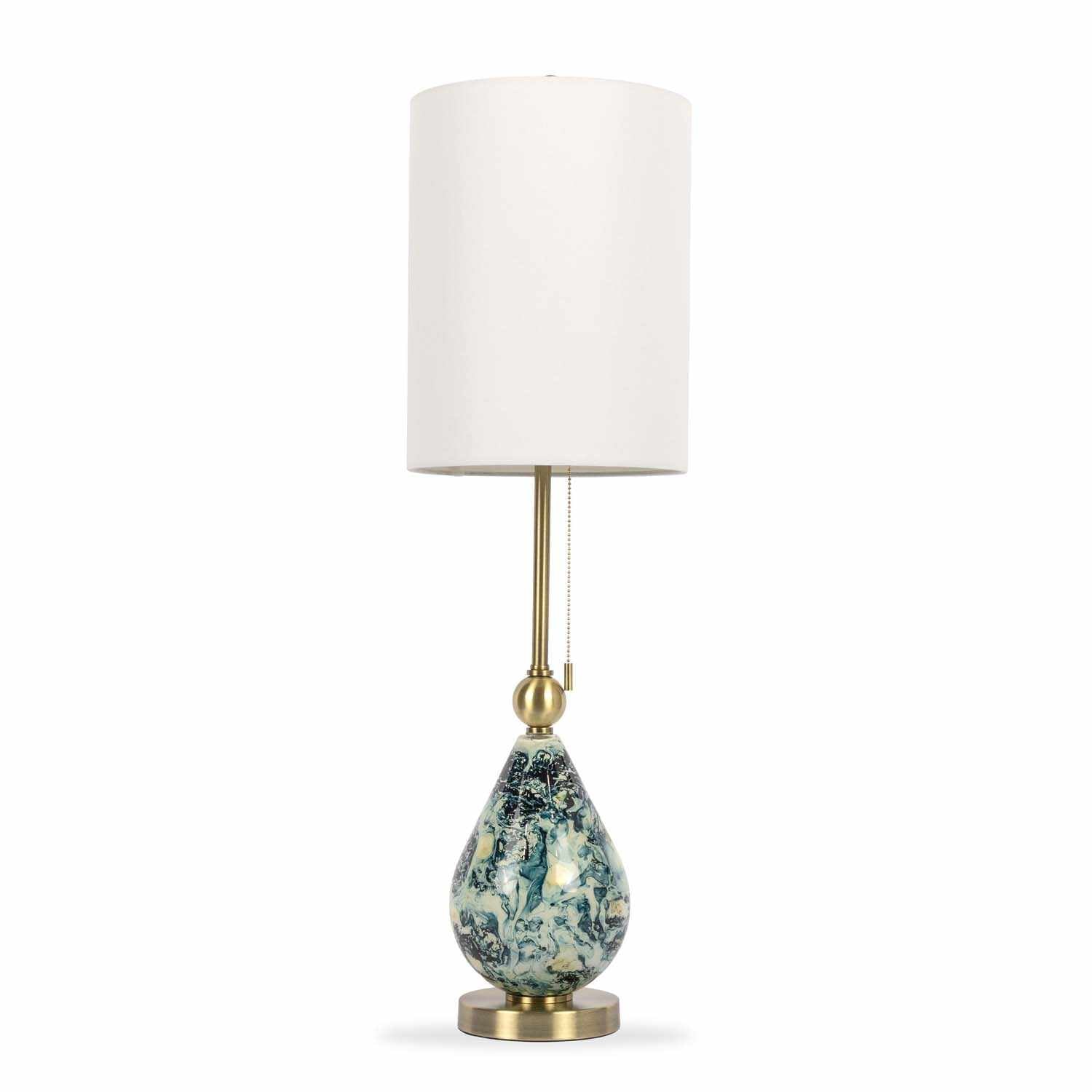 Katipunan Aqua Gold Metallic Brass Table Lamp