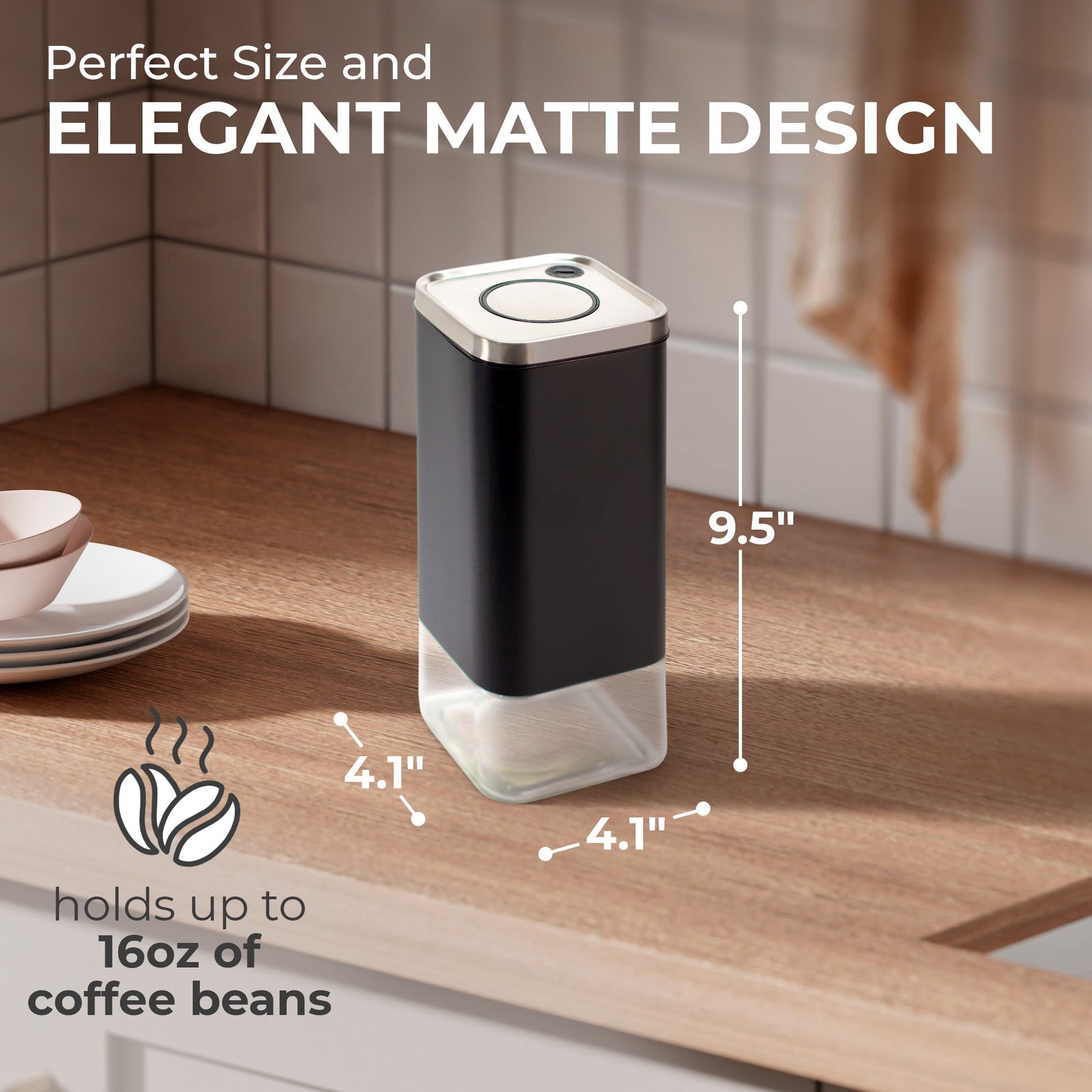 16oz Square Glass Storage Container, KF3022S