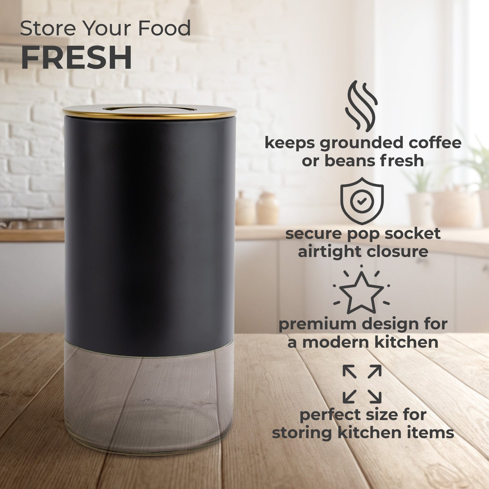 12oz Round Glass Storage Container, KF3031G