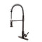 Oil Bronze High Arc Kitchen Sink Faucet with Pull Down Spray and Deck Plate