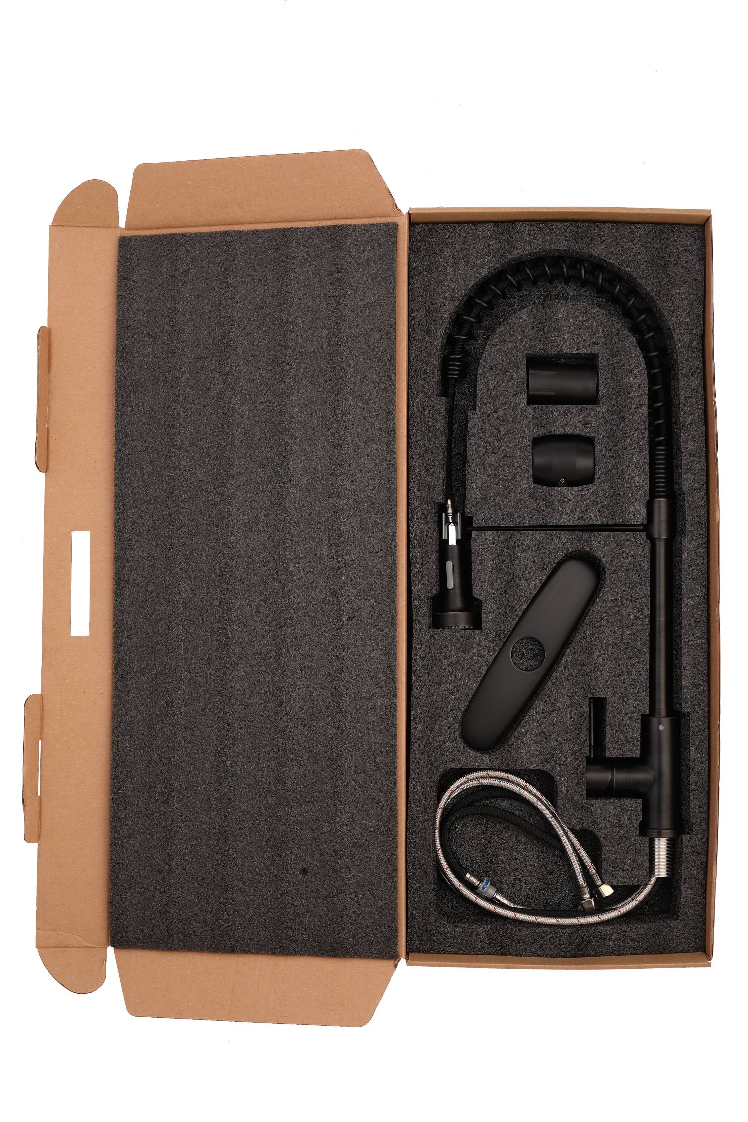 Oil Bronze High Arc Kitchen Sink Faucet with Pull Down Spray and Deck Plate