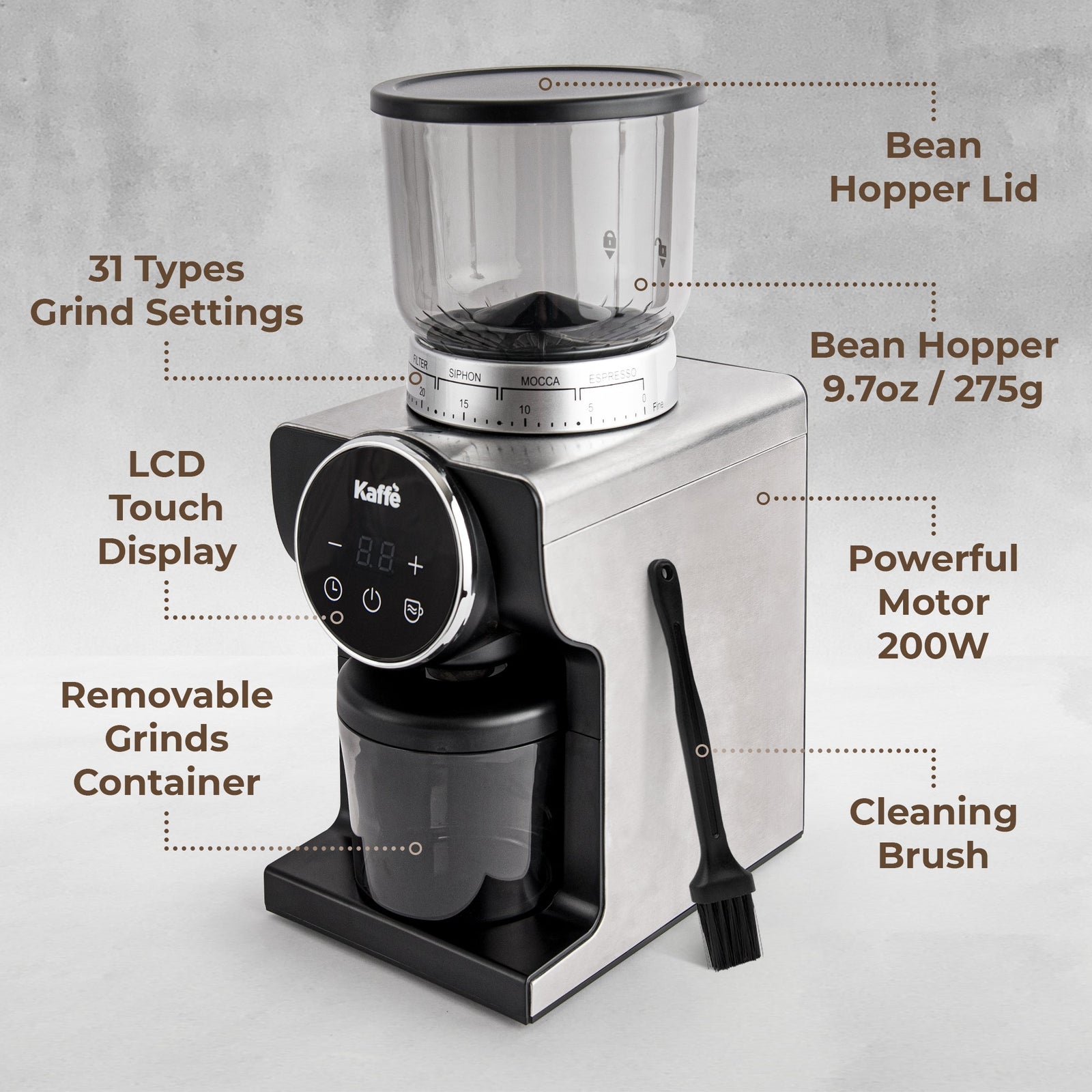 Conical Burr Coffee Grinder, KF8091