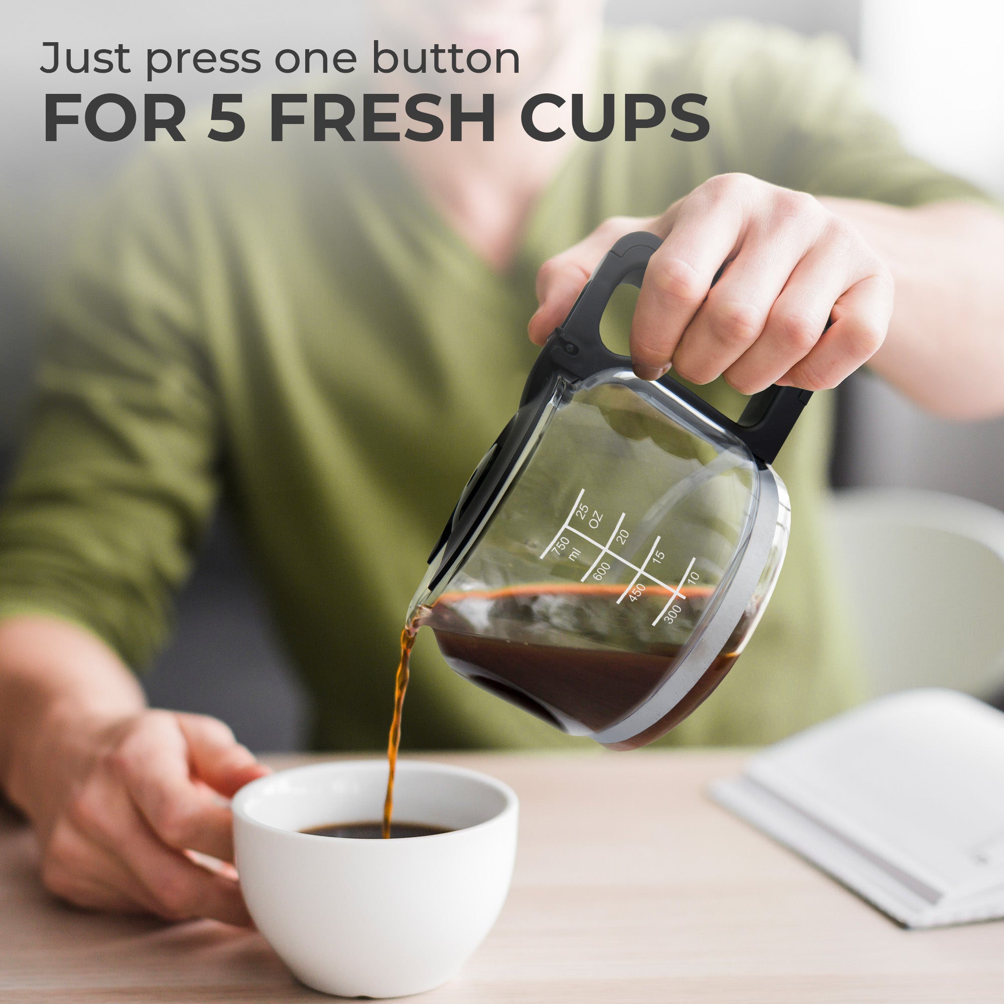 Coffee Maker (5-Cup) w/ Scoop, KFCM01