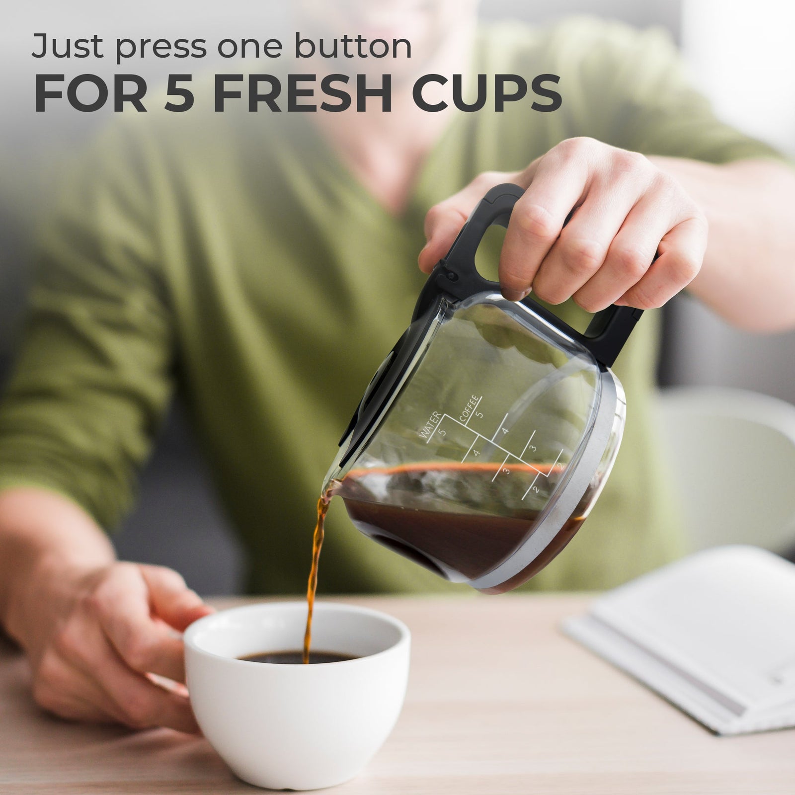 Coffee Maker (5-Cup) w/ Scoop, KFCM02