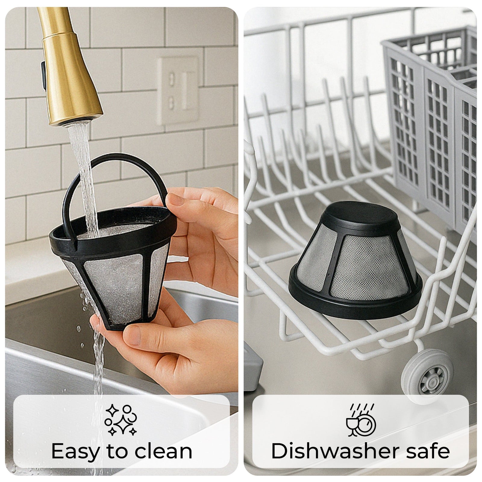 Universal Replacement Coffee Filter for 5-Cup Coffee Makers, KFPF05