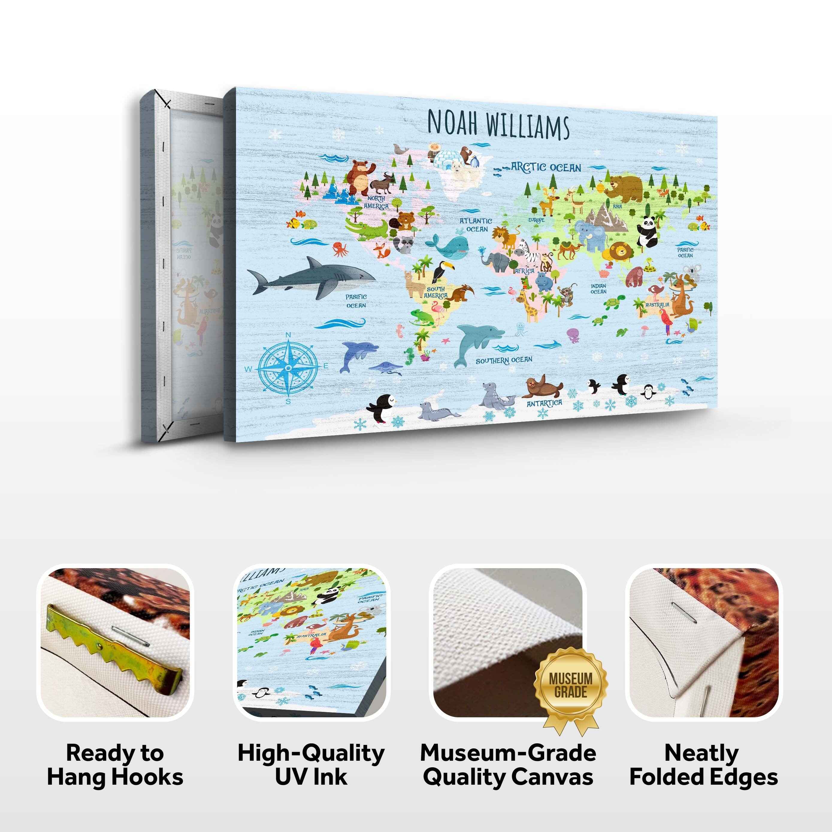 Animals And Countries Map Sign