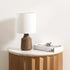 Kumlu Ribbed Ceramic White Table Lamp