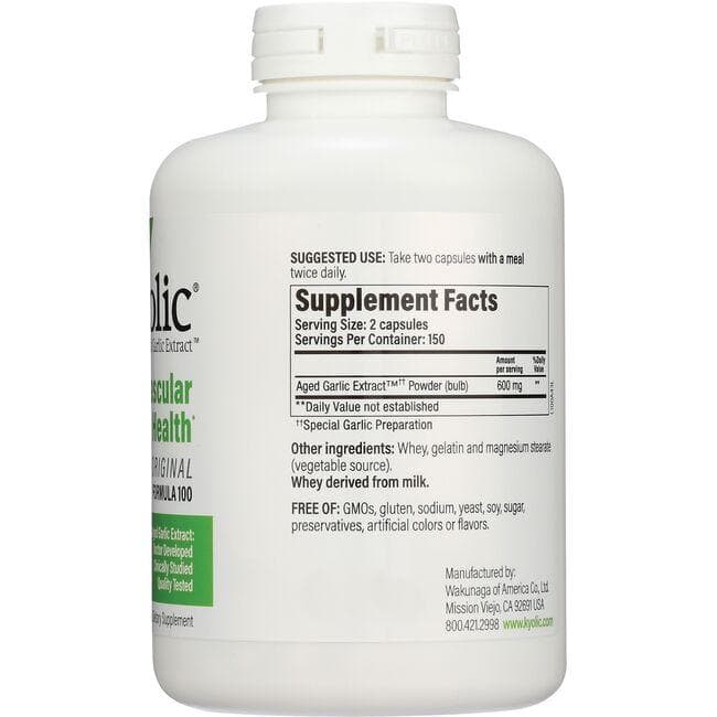 Kyolic Cardiovascular Health Support: Aged Garlic Extract Hi-po Formula 100 (100 Capsules)