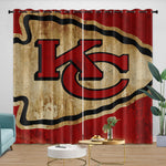 Kansas City Chiefs Curtains Blackout Window Drapes Room Decoration
