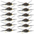 Tungsten Bead Kaufmann's Black Stone Fly with Rubber Legs - Stonefly Wet Fly - 1 Dozen Flies Hook Size 10