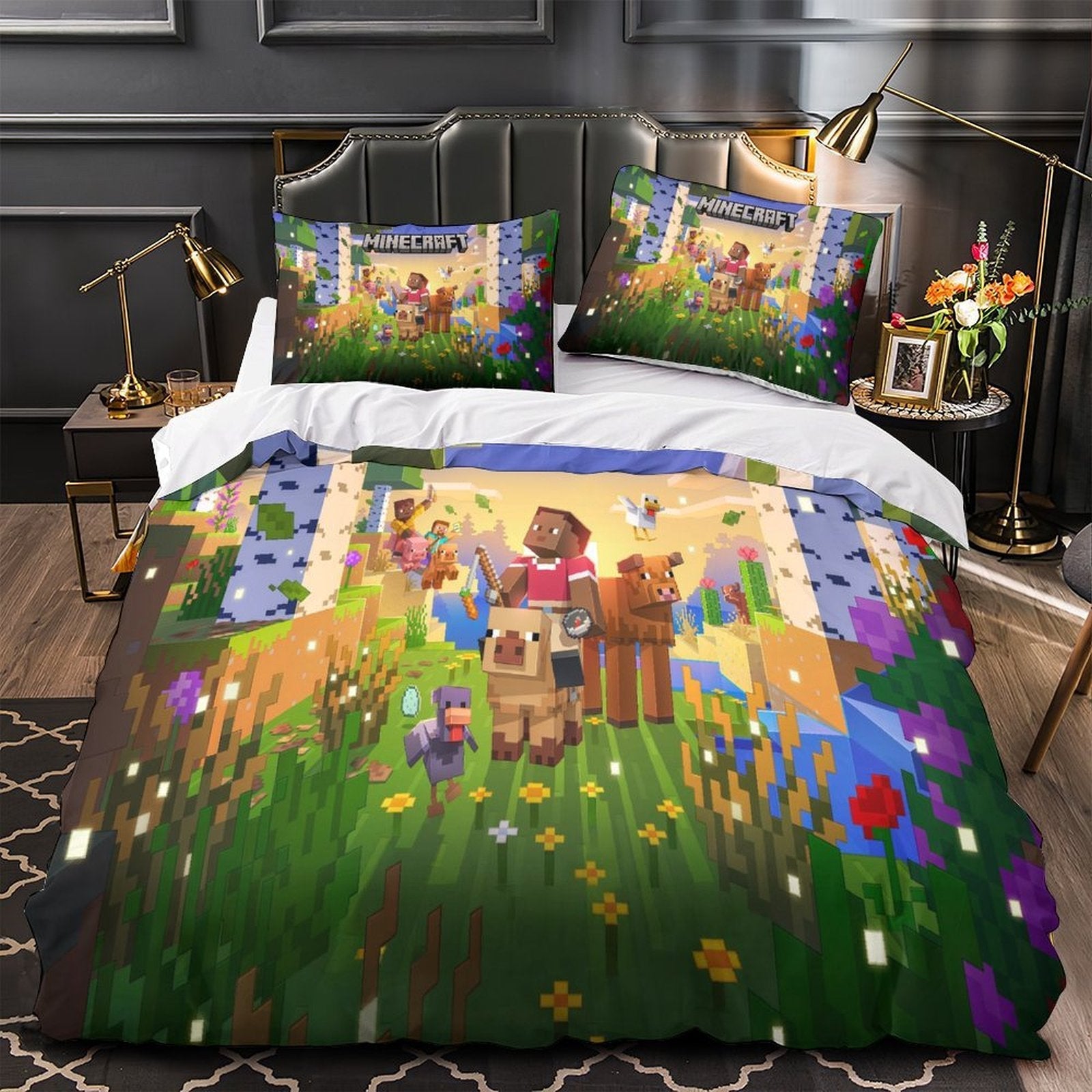 Kids Minecraft Duvet Cover Pattern Bedding Set Without Filler