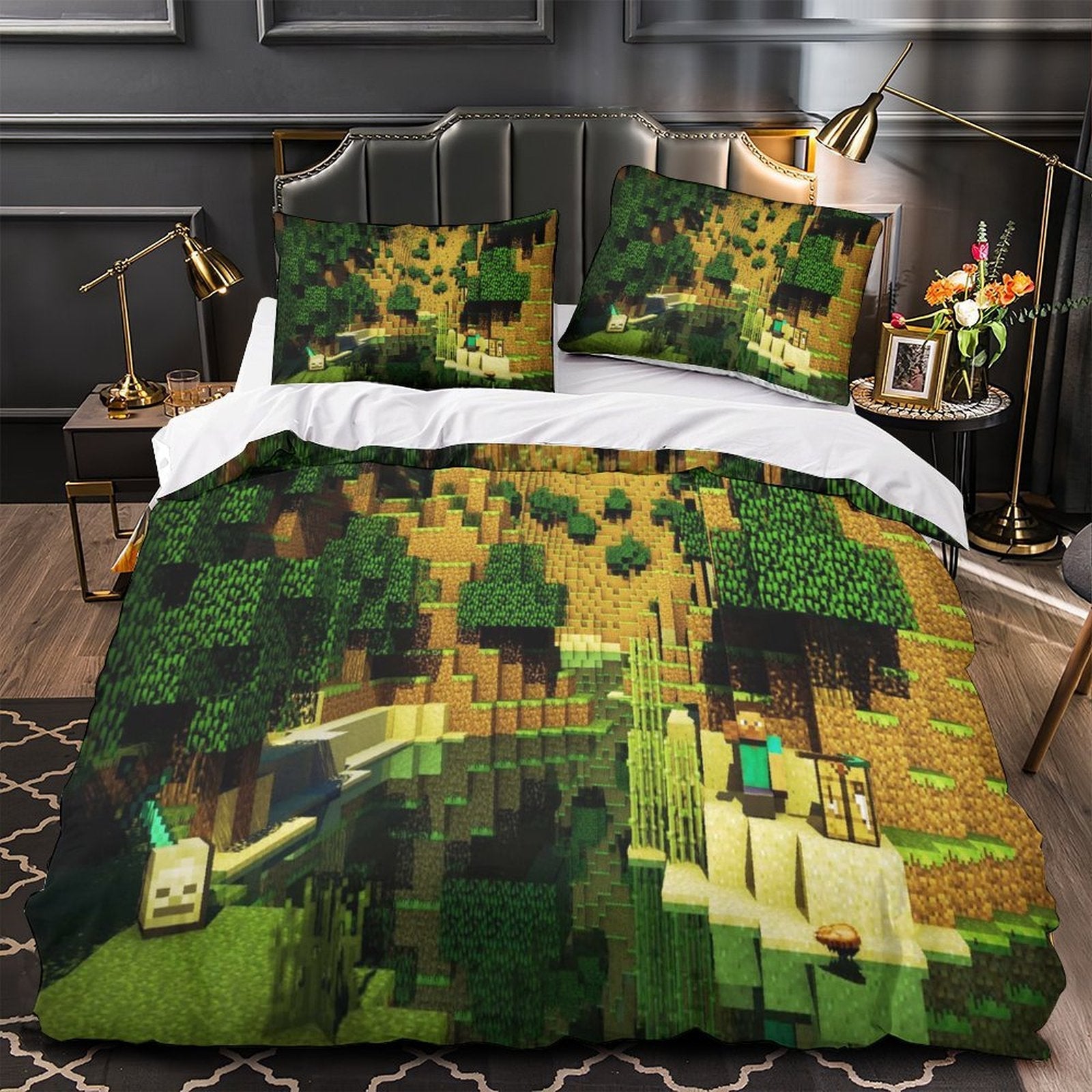 Kids Minecraft Duvet Cover Pattern Bedding Set Without Filler