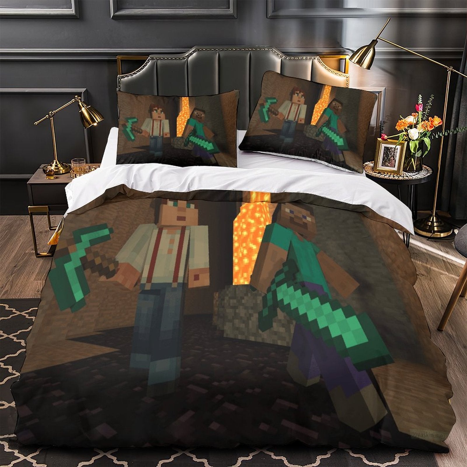Kids Minecraft Duvet Cover Pattern Bedding Set Without Filler