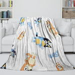 Kids Room Decoration Bluey Blanket Pattern Flannel Throw