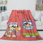 Kids Room Decoration Bluey Blanket Pattern Flannel Throw