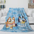 Kids Room Decoration Bluey Blanket Pattern Flannel Throw