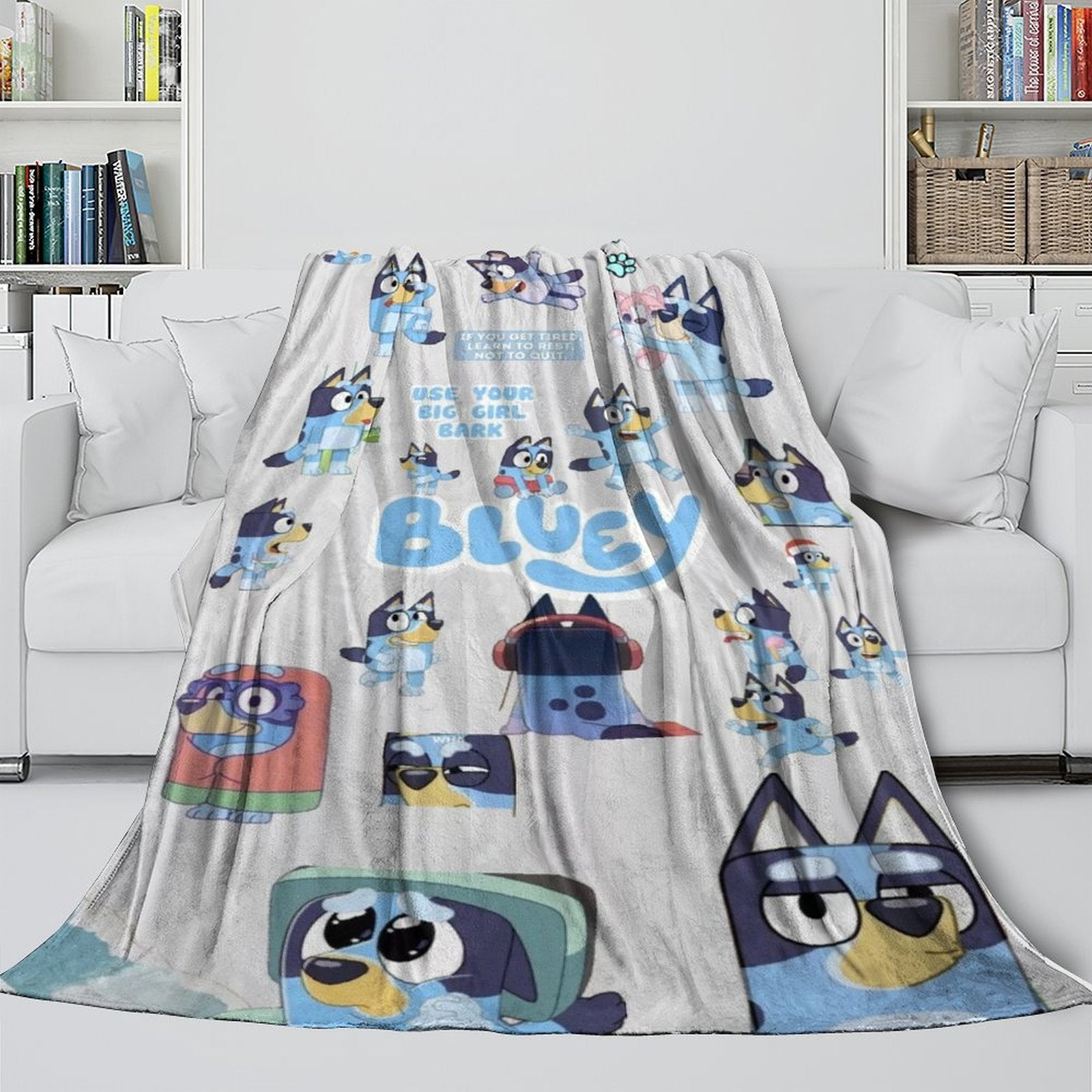 Kids Room Decoration Bluey Blanket Printed Flannel Throw