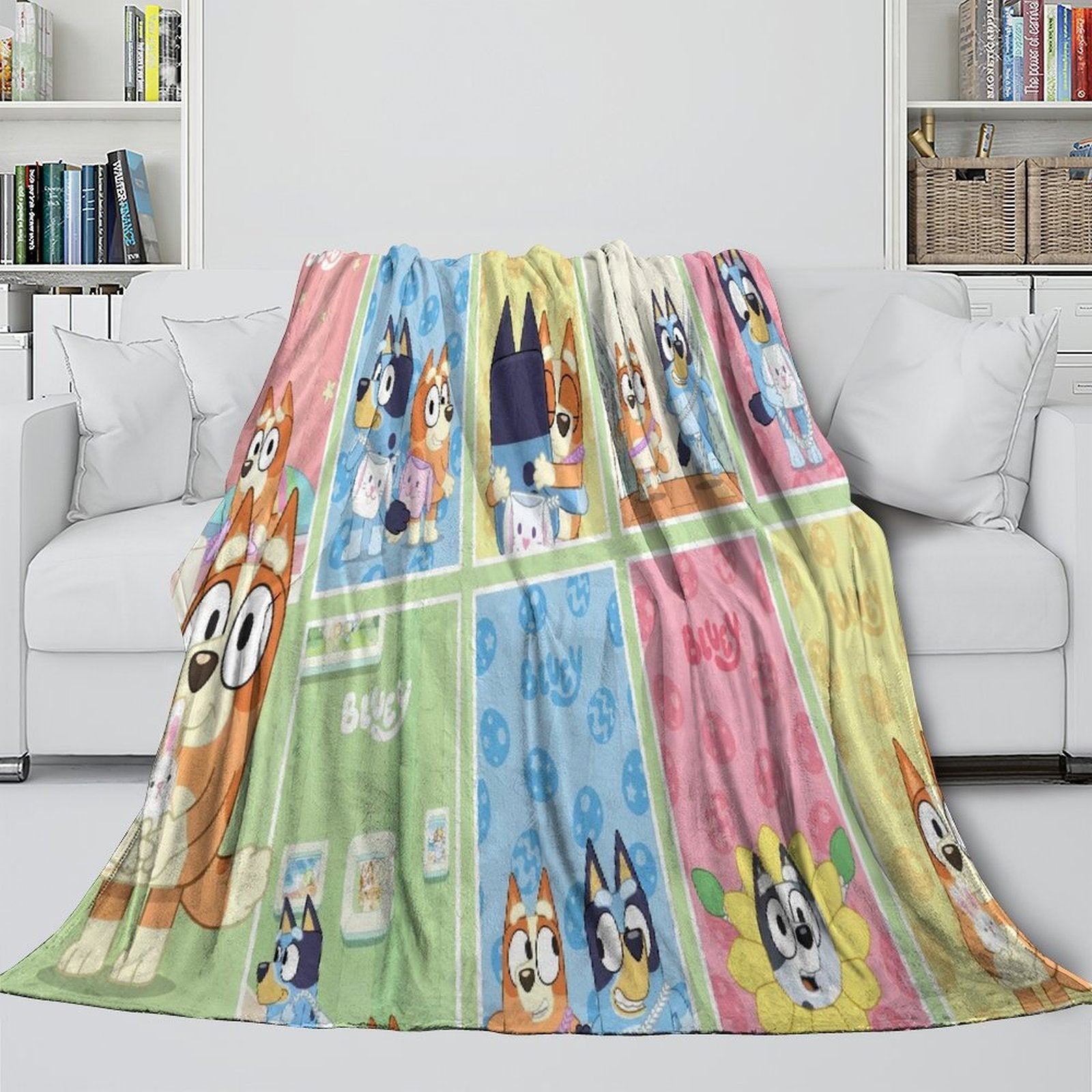 Kids Room Decoration Bluey Blanket Printed Flannel Throw