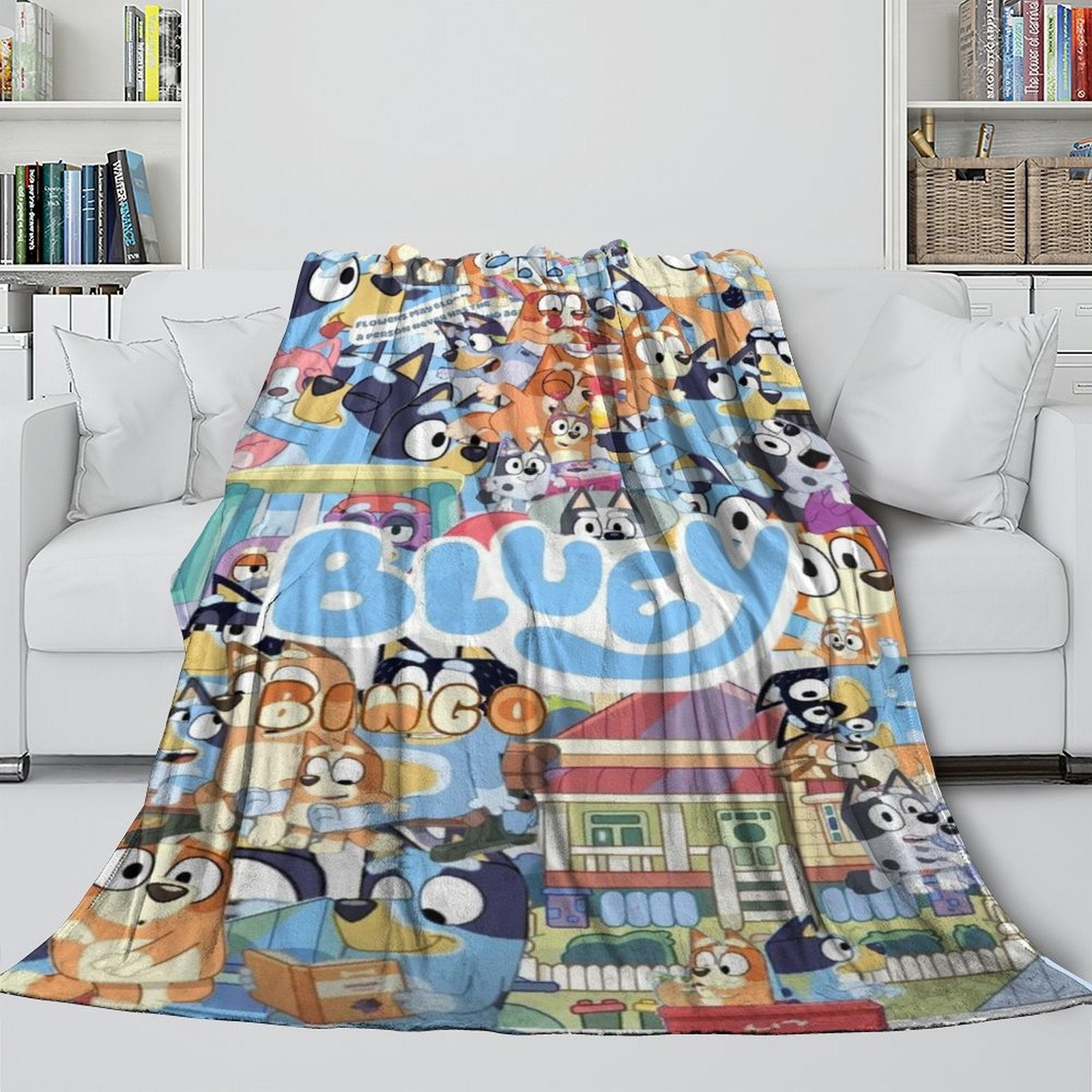 Kids Room Decoration Bluey Blanket Printed Flannel Throw