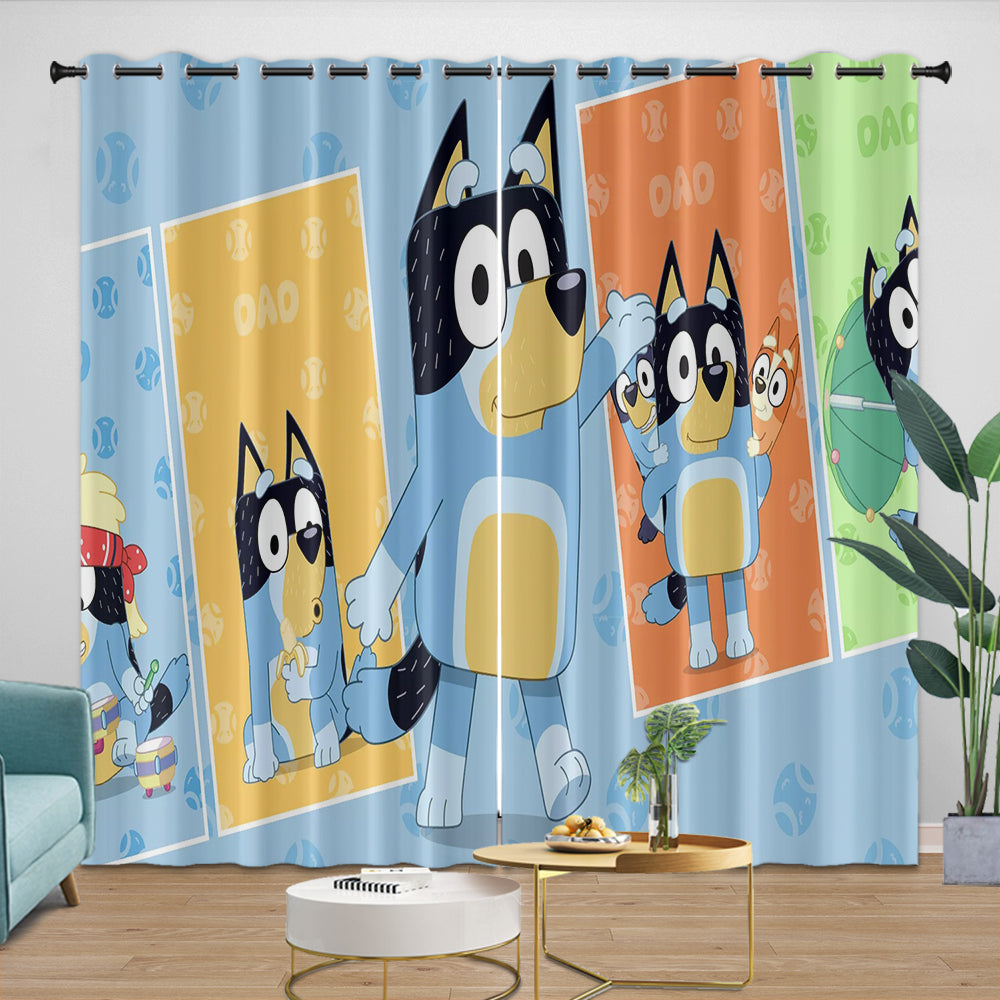 Kids Room Decoration Bluey Curtains Blackout Window Drapes