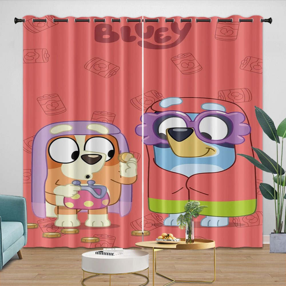 Kids Room Decoration Bluey Curtains Blackout Window Drapes