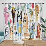 Kids Room Decoration Bluey Curtains Pattern Blackout Window Drapes