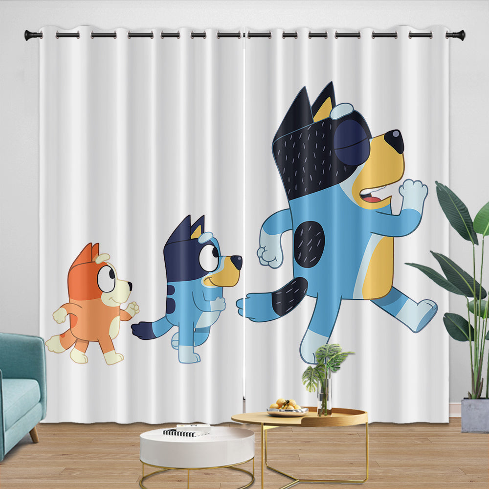 Kids Room Decoration Bluey Curtains Pattern Blackout Window Drapes