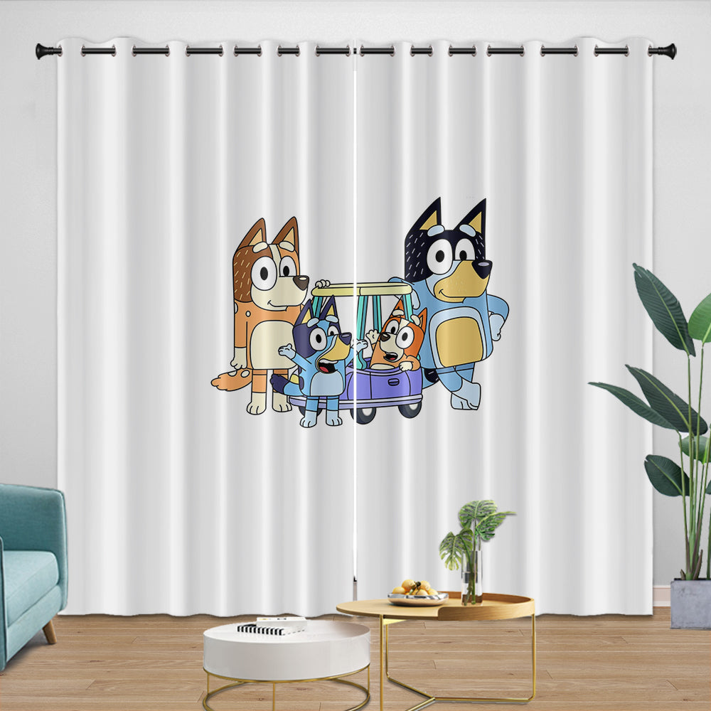 Kids Room Decoration Bluey Curtains Pattern Blackout Window Drapes