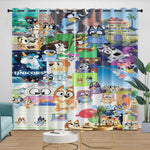 Kids Room Decoration Bluey Curtains Pattern Blackout Window Drapes