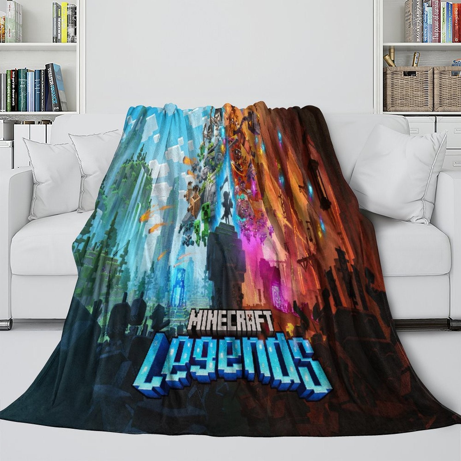 Kids Room Game Minecraft Blanket Flannel Pattern Throw