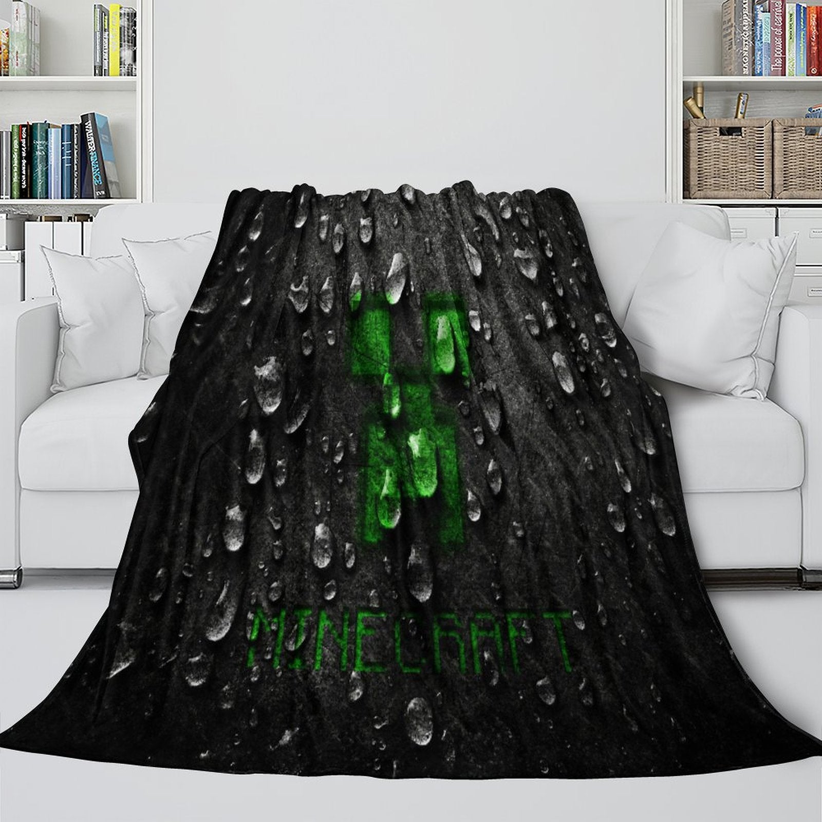 Kids Room Minecraft Blanket Flannel Pattern Throw