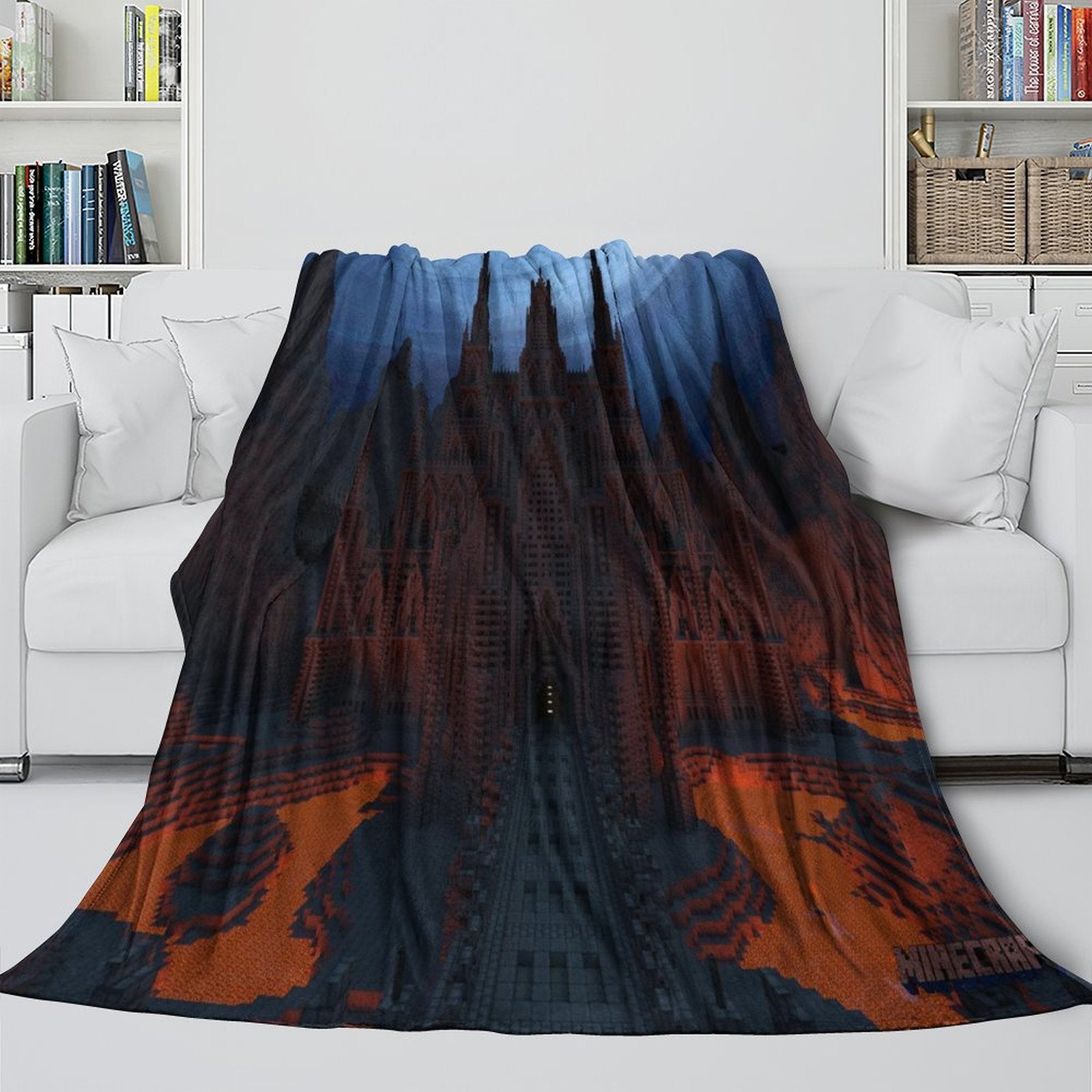 Kids Room Minecraft Blanket Flannel Pattern Throw