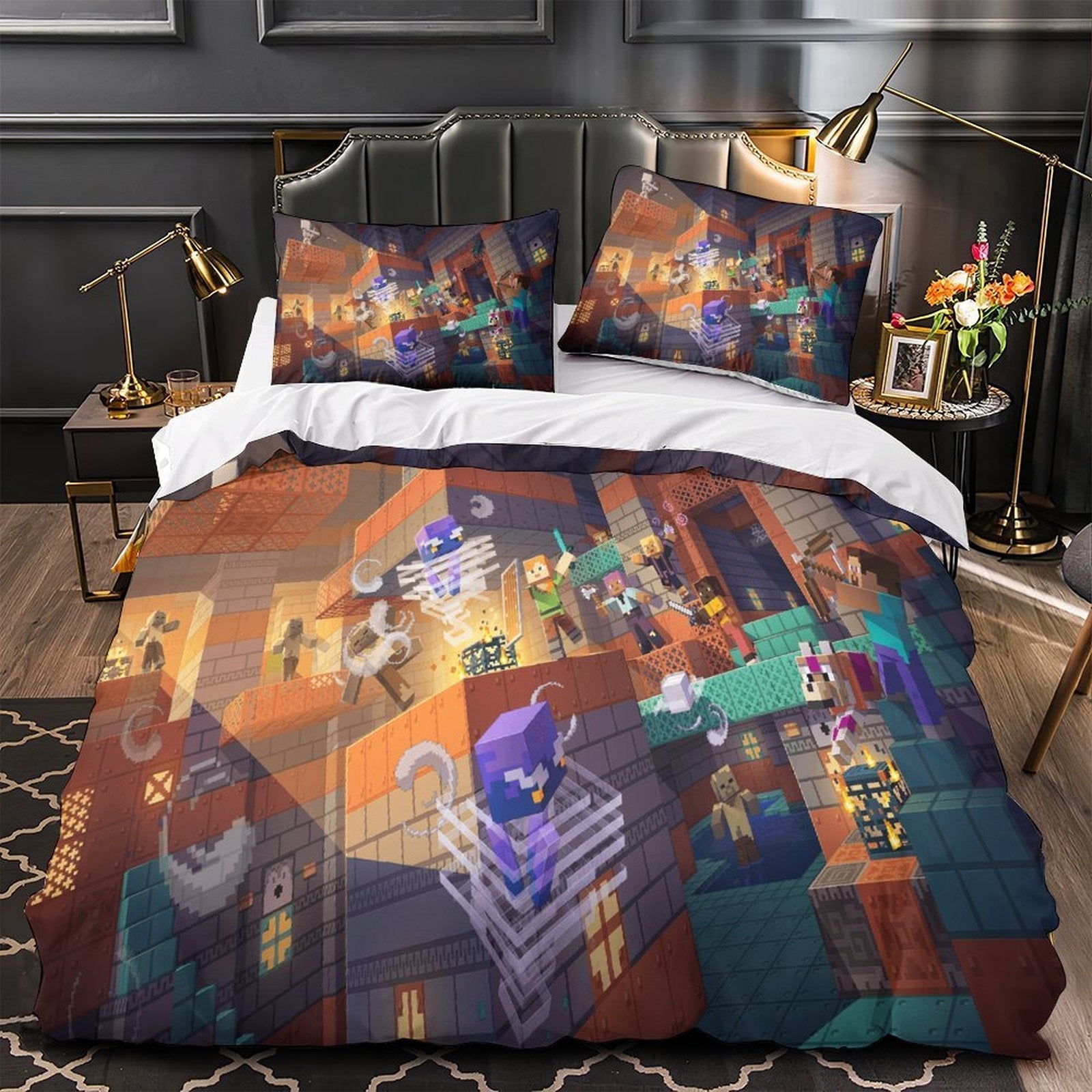 Kids room Minecraft Duvet Cover Pattern Bedding Set Without Filler