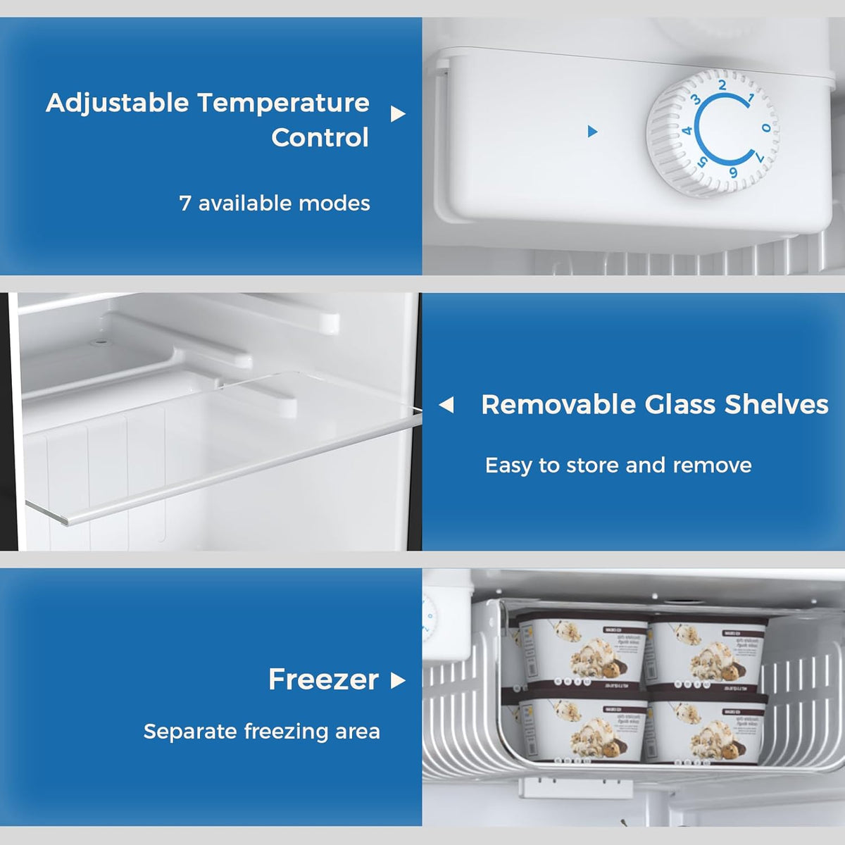 1.6\2.6\3.2 cu. ft Mini Fridge with Freezer