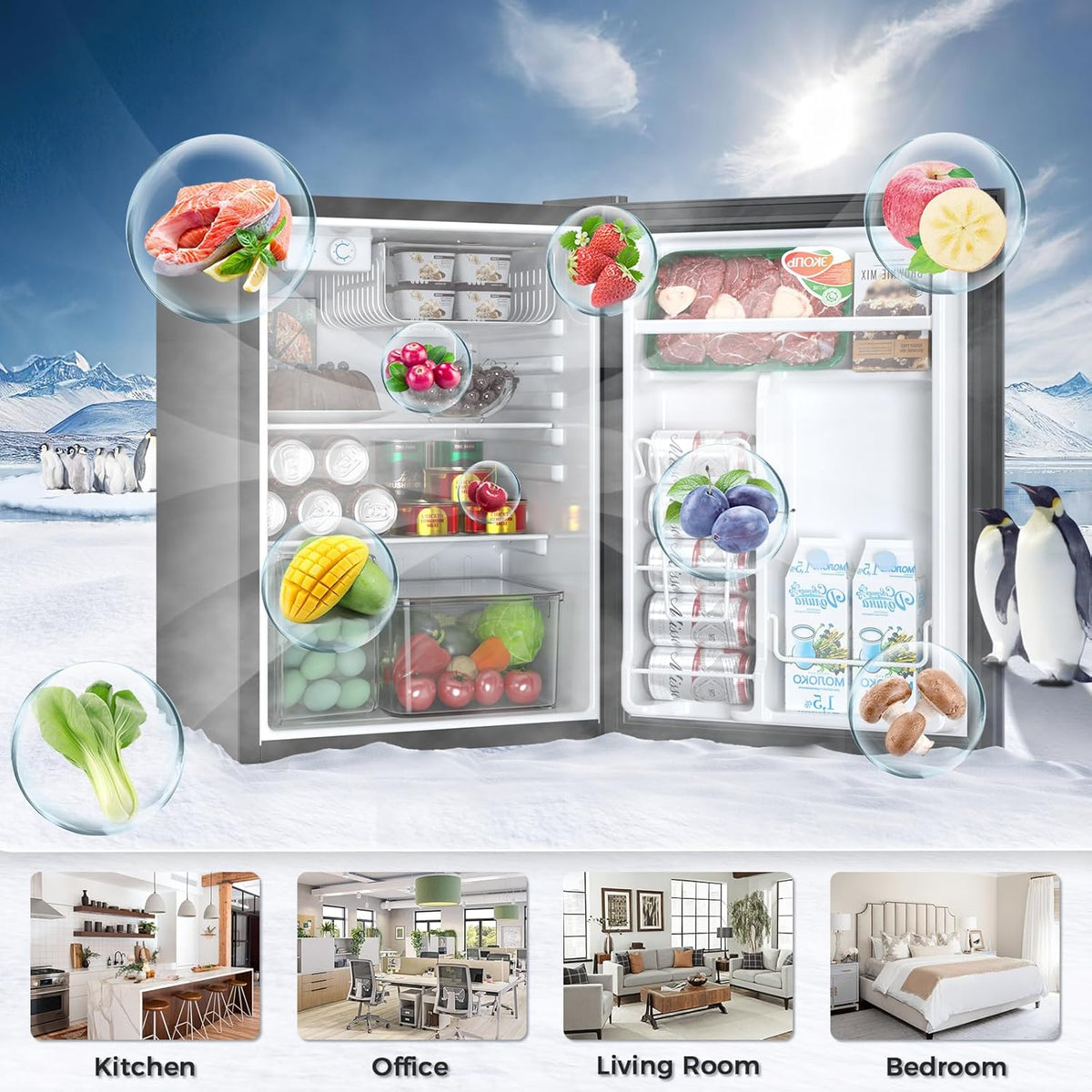 1.6\2.6\3.2 cu. ft Mini Fridge with Freezer