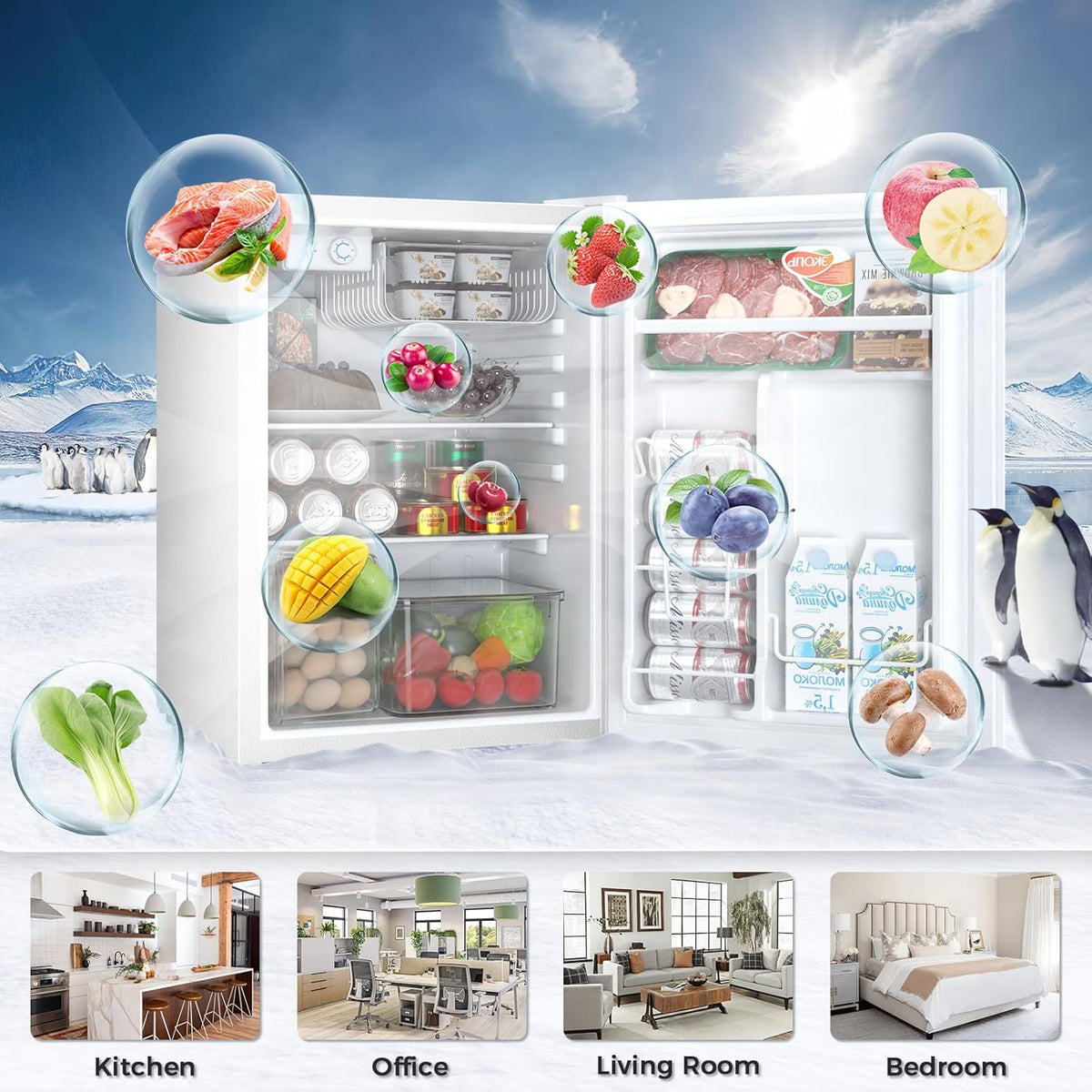 1.6\2.6\3.2 cu. ft Mini Fridge with Freezer